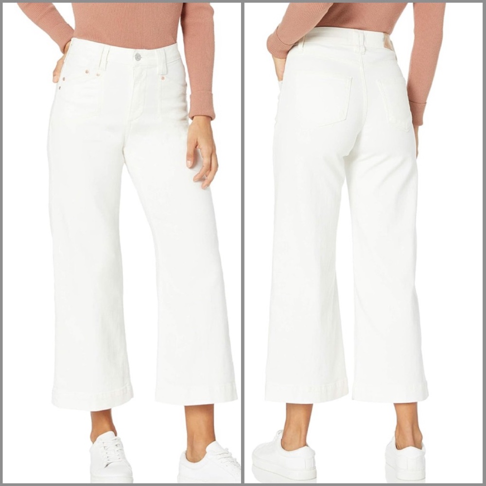 Paige Denim - Anessa Petite Wide Leg in Light Ecru